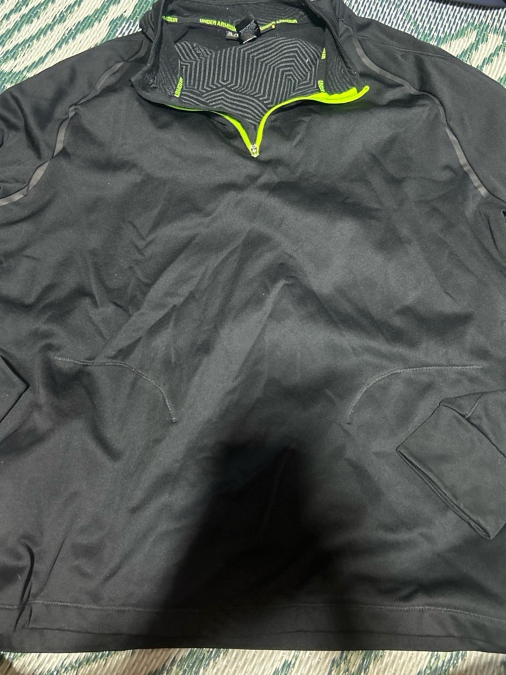 Under Armour Black Performance Top with Neon Green Trim
